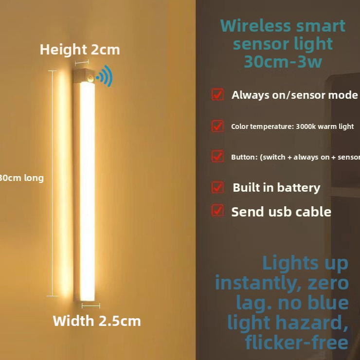 Wireless Sensor LED Strip Light with Magnetic Mount