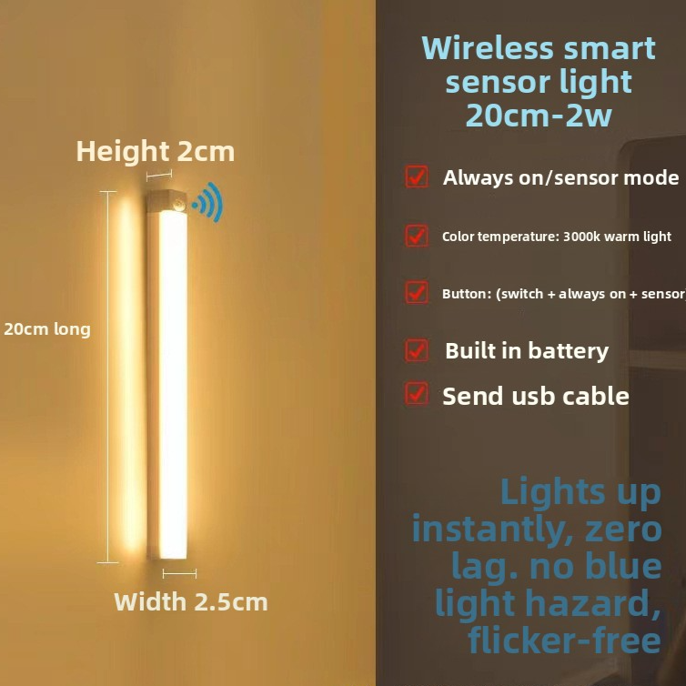 Wireless Sensor LED Strip Light with Magnetic Mount