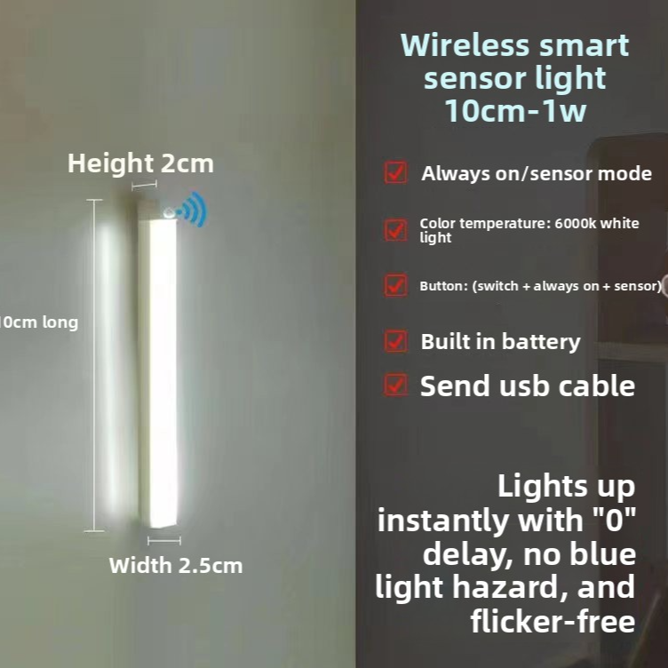 Wireless Sensor LED Strip Light with Magnetic Mount